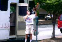 Curtis announces our arrival in St. Lo