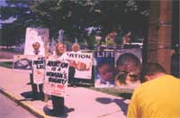 TV crews setting up cameras to interview for the press conference.
