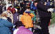 The church service on the street